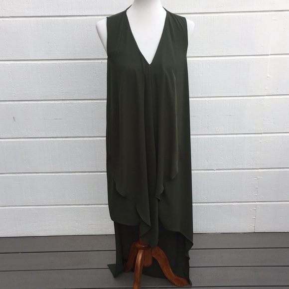 RW & Co. Olive Green Waterfall Dress - Picture 2 of 5